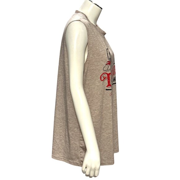 CCC Brown Sleeveless The Hell I Wont Graphic Tee Size XL - Picture 4 of 8